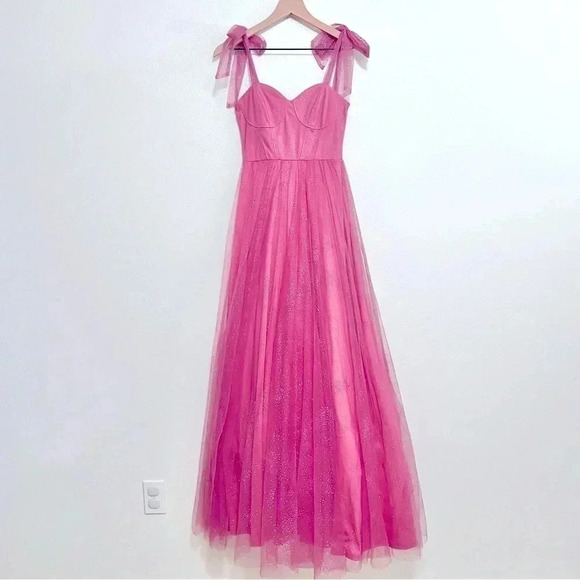 NWT City Studio Pink Sparkle Gown - Picture 2 of 16